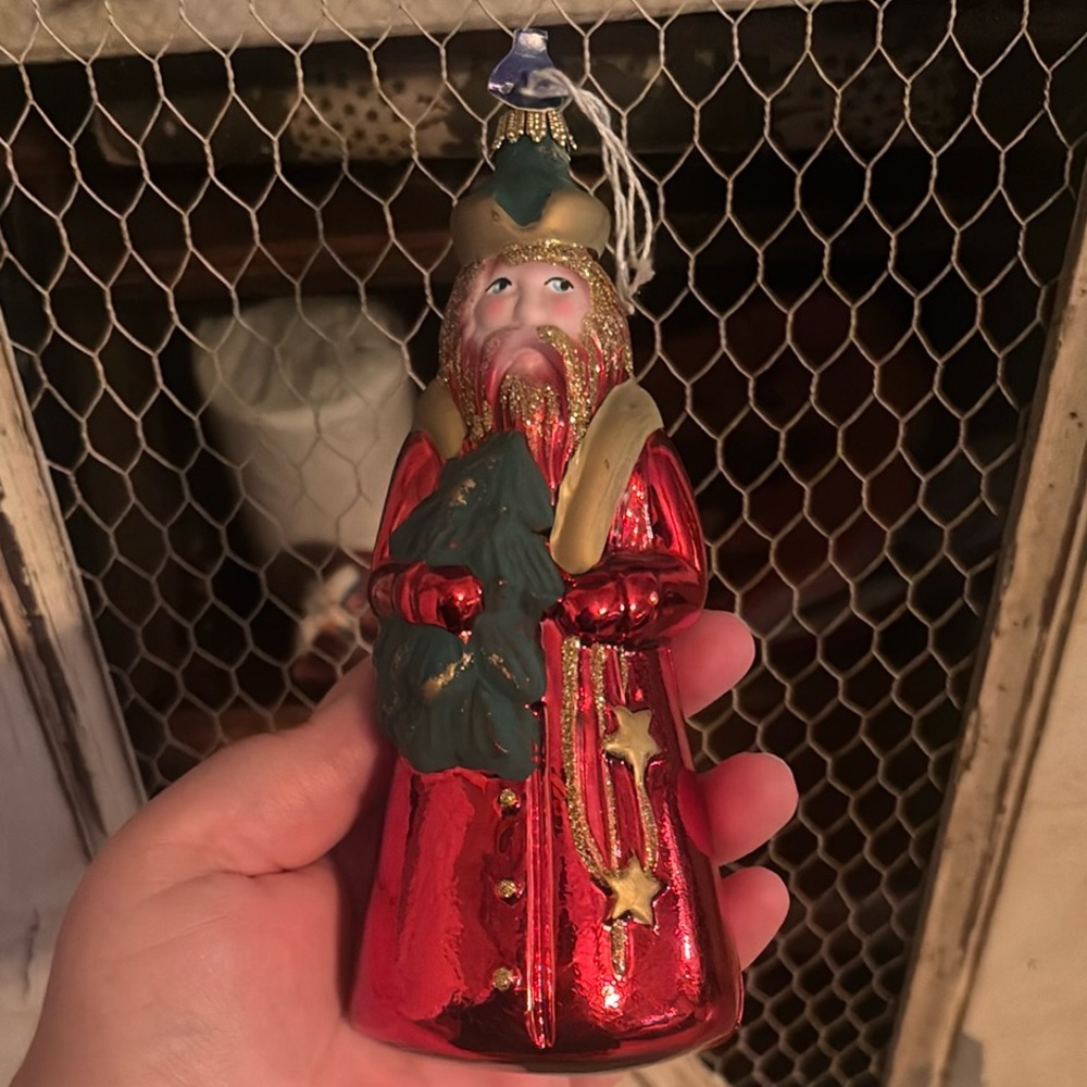 Vintage LAUSCHA GLASS CREATION Ornament KRIS KRINGLE ORNAMENT Germany